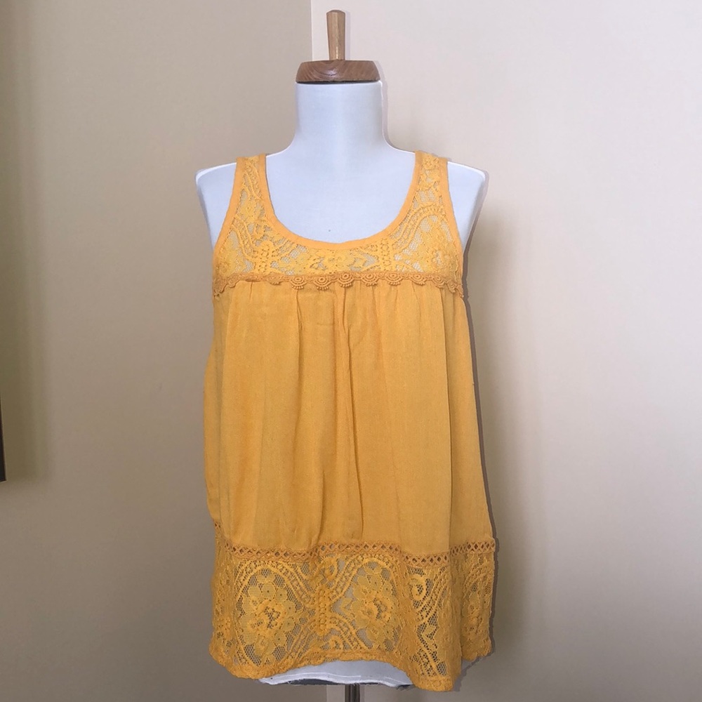 Target/Xhilaration Gold Lace Tank Top (medium)